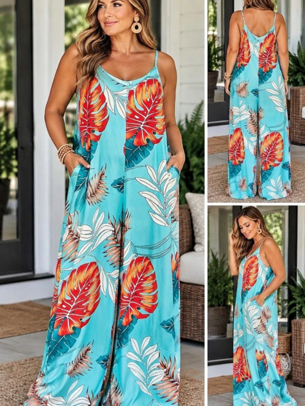 Fashion Nova Time For Vacation Tropical Jumpsuit